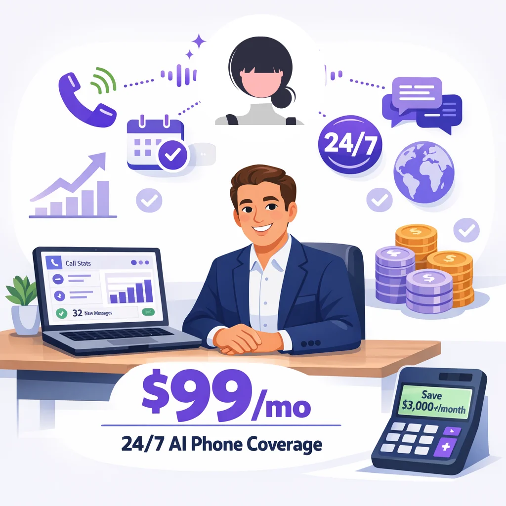 AI receptionist cost vs human receptionist comparison chart