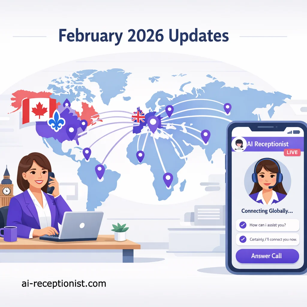 February 2026 AI Receptionist updates - going global with UK and French-Canadian service