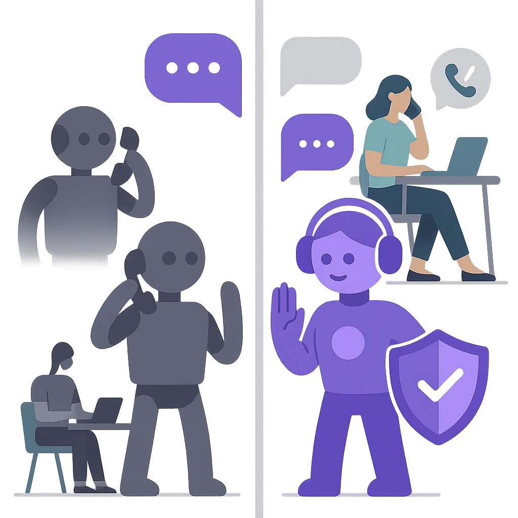 AI virtual assistant blocking robocalls and spam for businesses